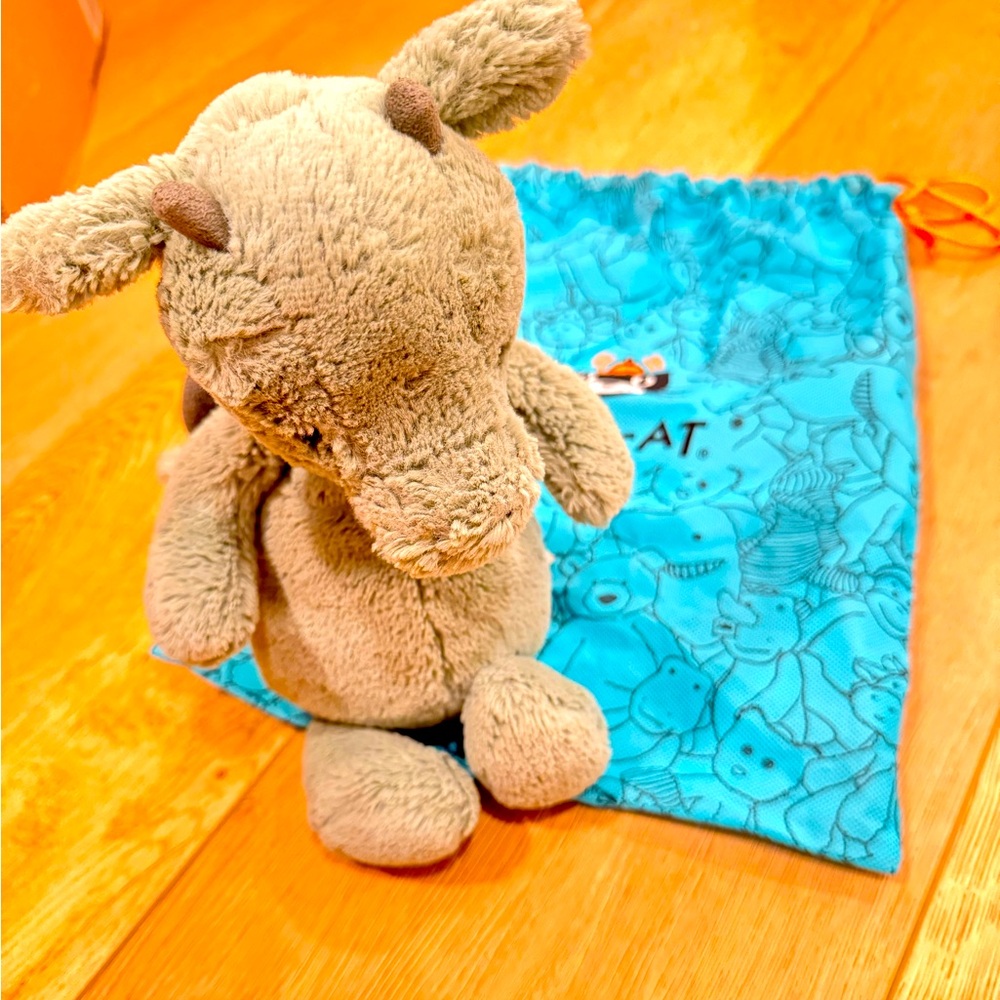 JELLYCAT BASHFUL DRAGON PLUSH WITH BAG